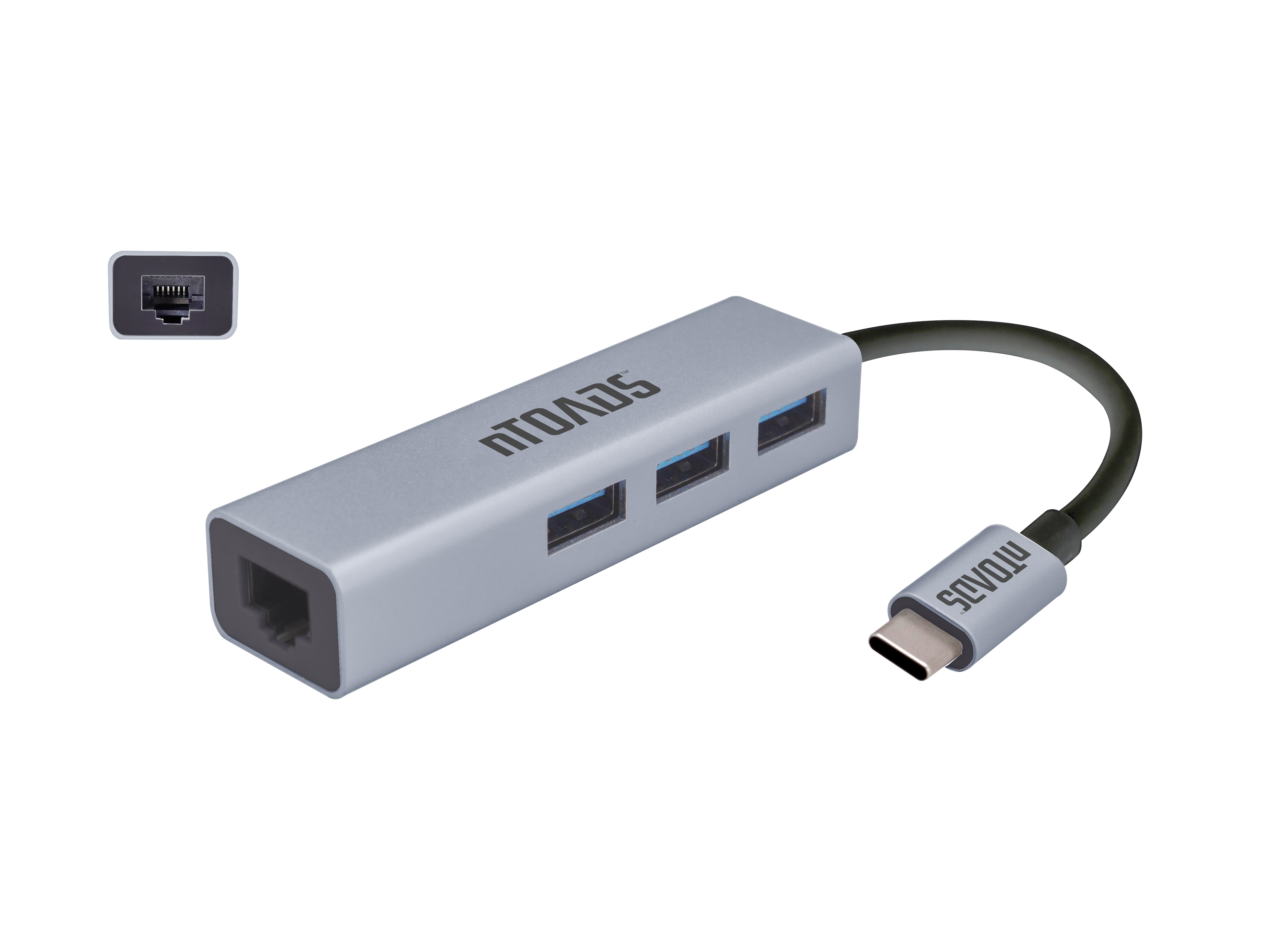 nTOADS USB 3.1 Type C HUB with USB 3.0 X 3 Ports and 1 Gigabit Ethernet Port
